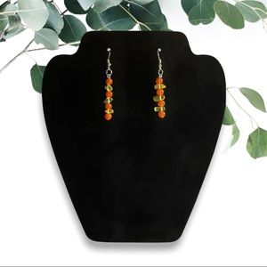 Citrine & Carnelian Crystal Earrings